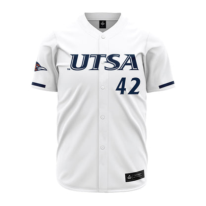 UTSA - NCAA Baseball : Fischer Kingsbery - Baseball Jersey White