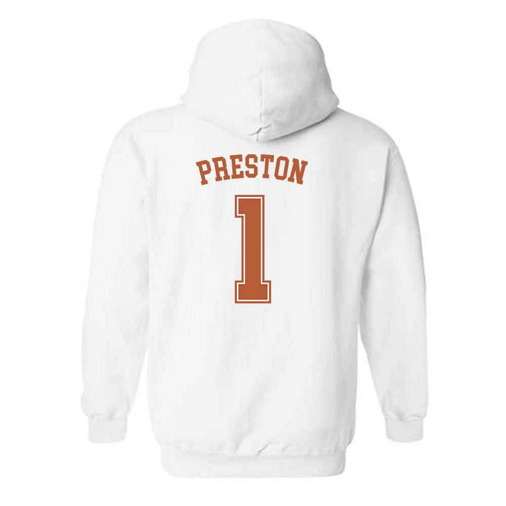 Texas - NCAA Women's Basketball : Bryanna Preston - Sports Shersey Hooded Sweatshirt-1