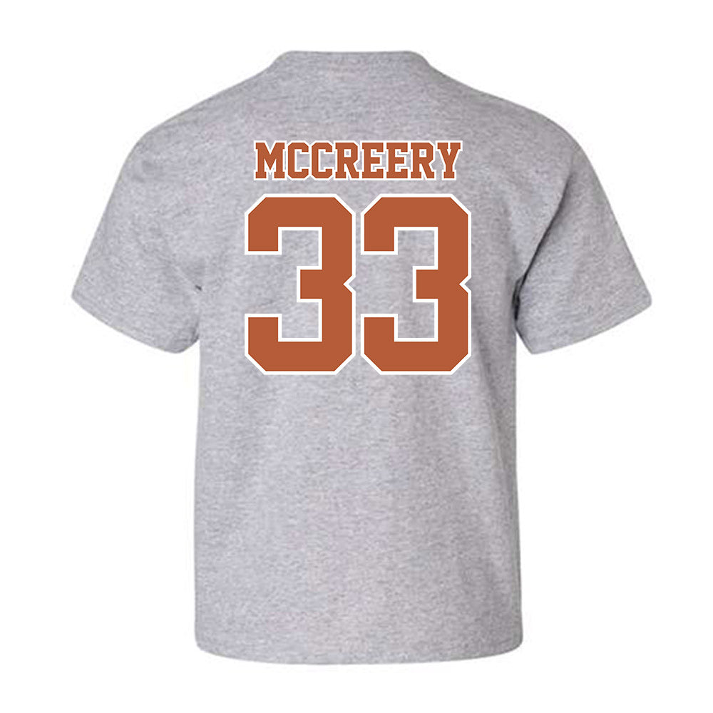 Texas - NCAA Baseball : Connor McCreery - Sports Shersey Youth T-Shirt-1