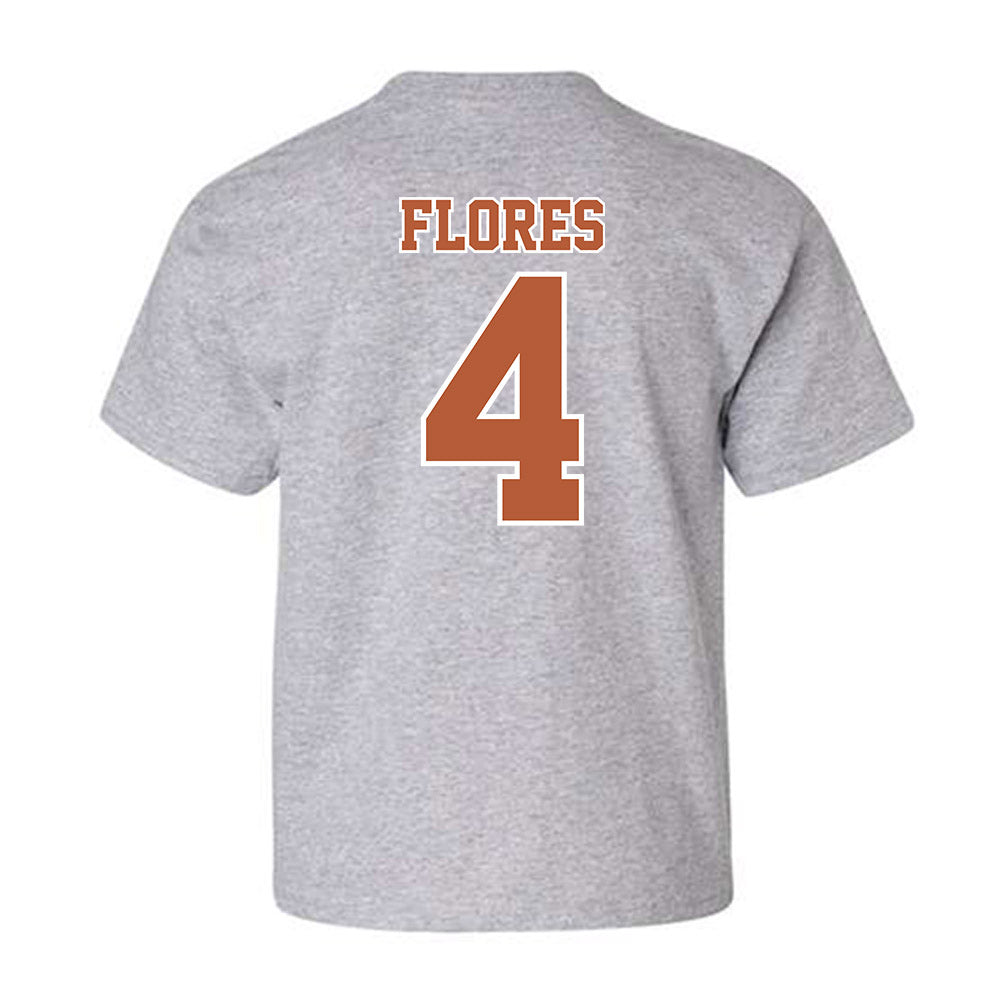 Texas - NCAA Baseball : Jason Flores - Sports Shersey Youth T-Shirt-1