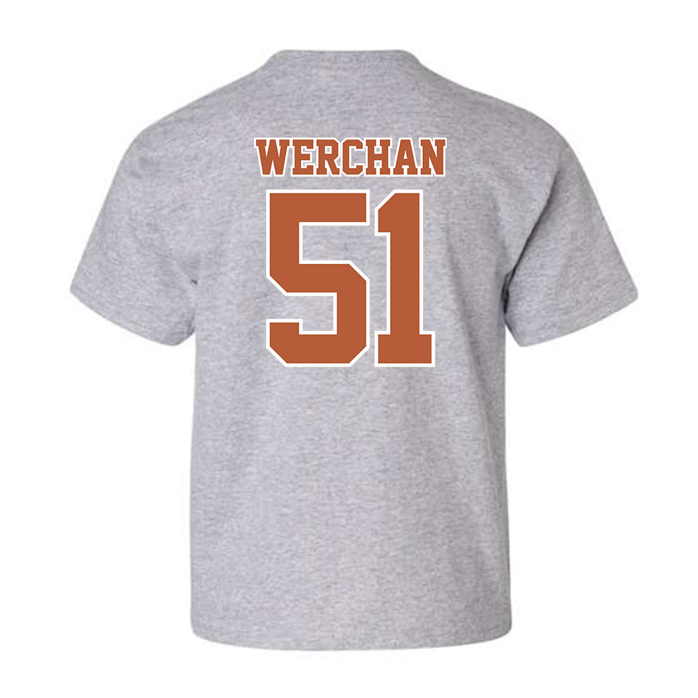 Texas - NCAA Baseball : Seth Werchan - Youth T-Shirt Sports Shersey