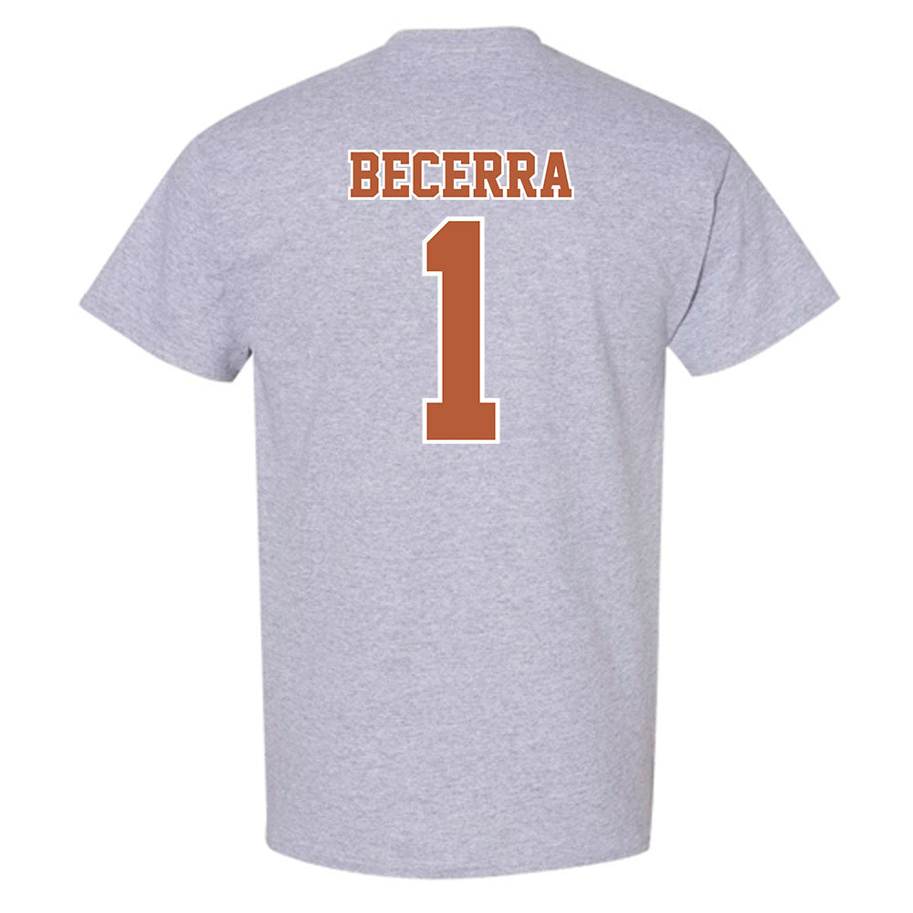 Texas - NCAA Baseball : Temo Becerra - Sports Shersey T-Shirt-1