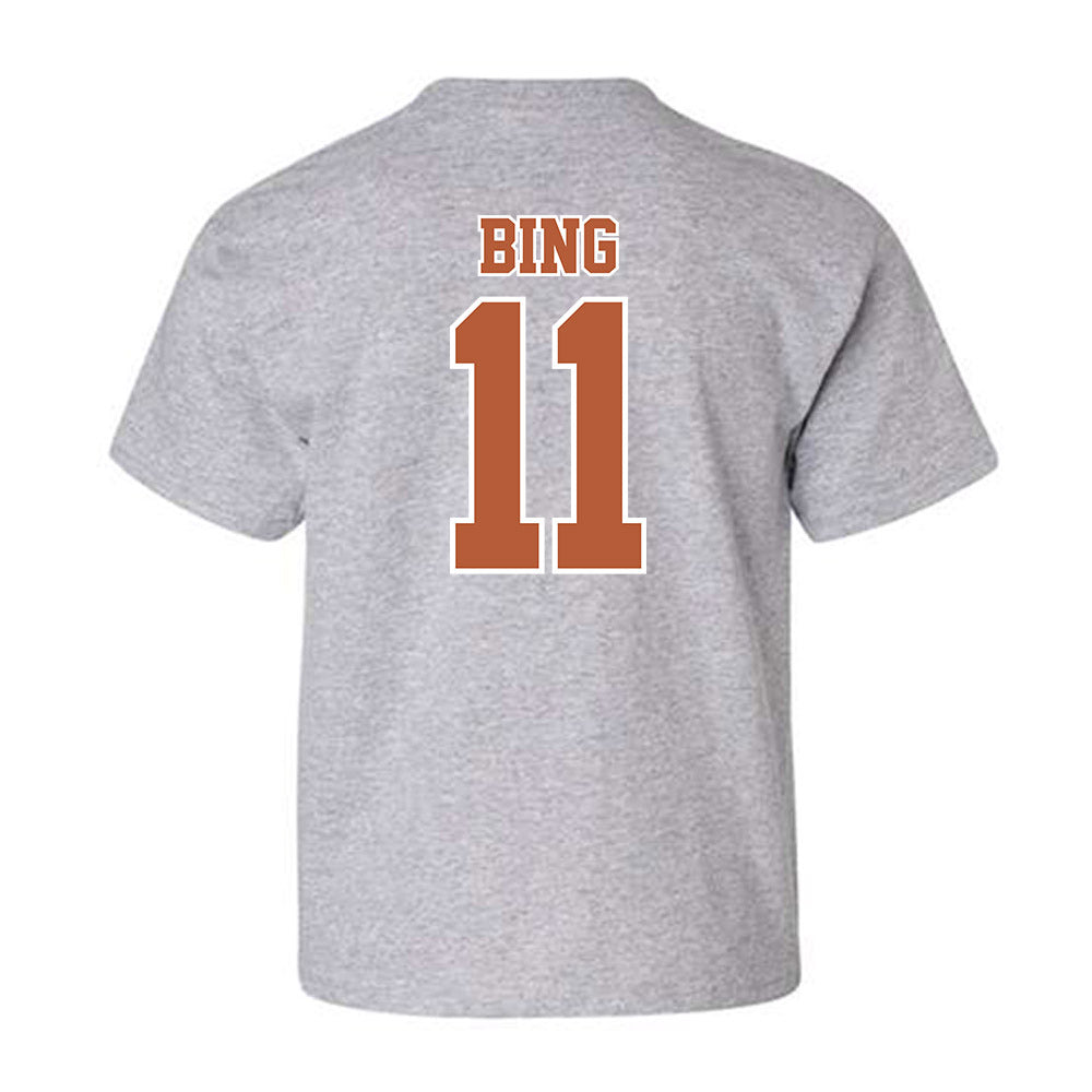 Texas - NCAA Baseball : Kade Bing - Sports Shersey Youth T-Shirt-1