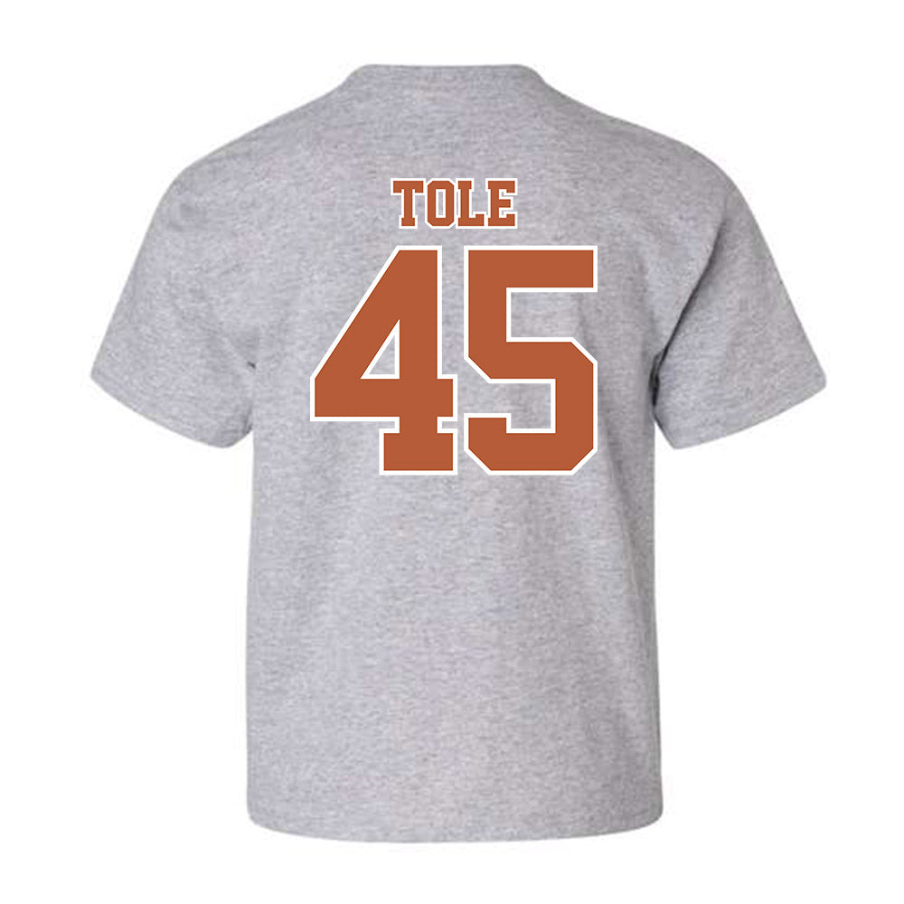 Texas - NCAA Baseball : Heston Tole - Youth T-Shirt Sports Shersey