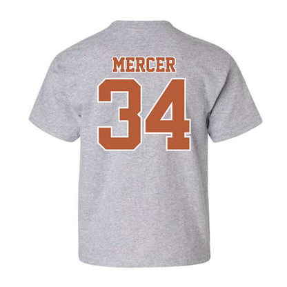 Texas - NCAA Baseball : Will Mercer - Youth T-Shirt Sports Shersey