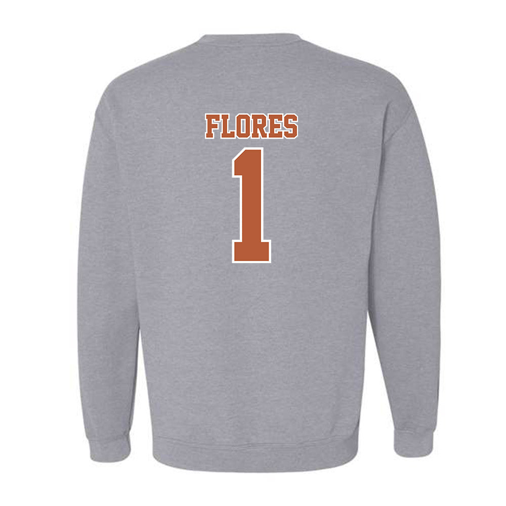 Texas - NCAA Baseball : Jalin Flores - Sports Shersey Crewneck Sweatshirt