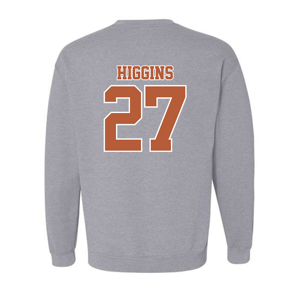 Texas - NCAA Baseball : Cal Higgins - Sports Shersey Crewneck Sweatshirt-1