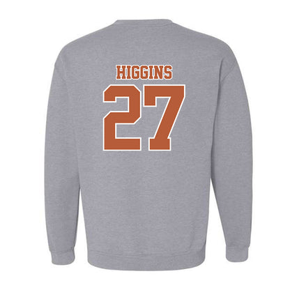 Texas - NCAA Baseball : Cal Higgins - Sports Shersey Crewneck Sweatshirt-1