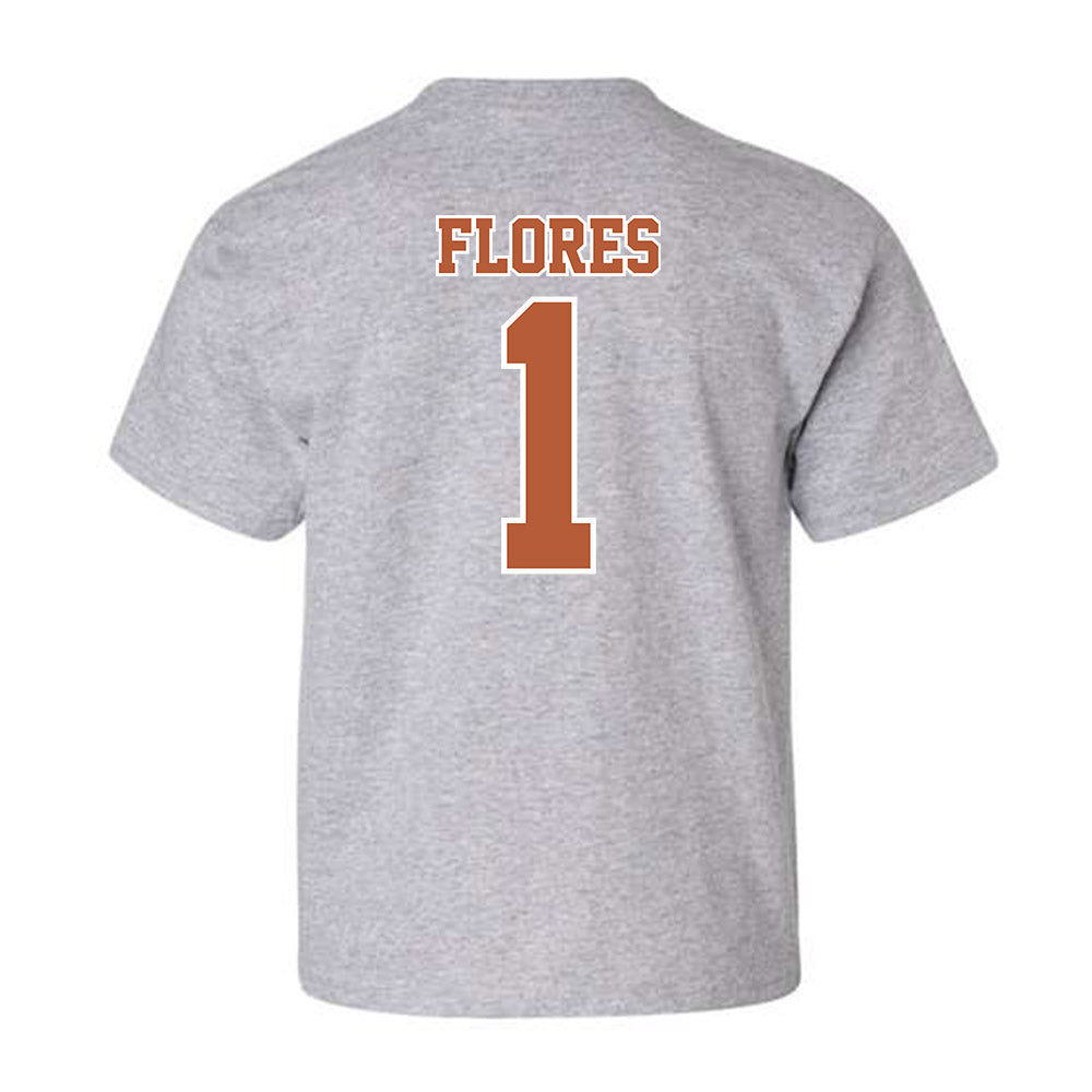 Texas - NCAA Baseball : Jalin Flores - Sports Shersey Youth T-Shirt