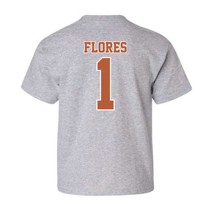 Texas - NCAA Baseball : Jalin Flores - Sports Shersey Youth T-Shirt