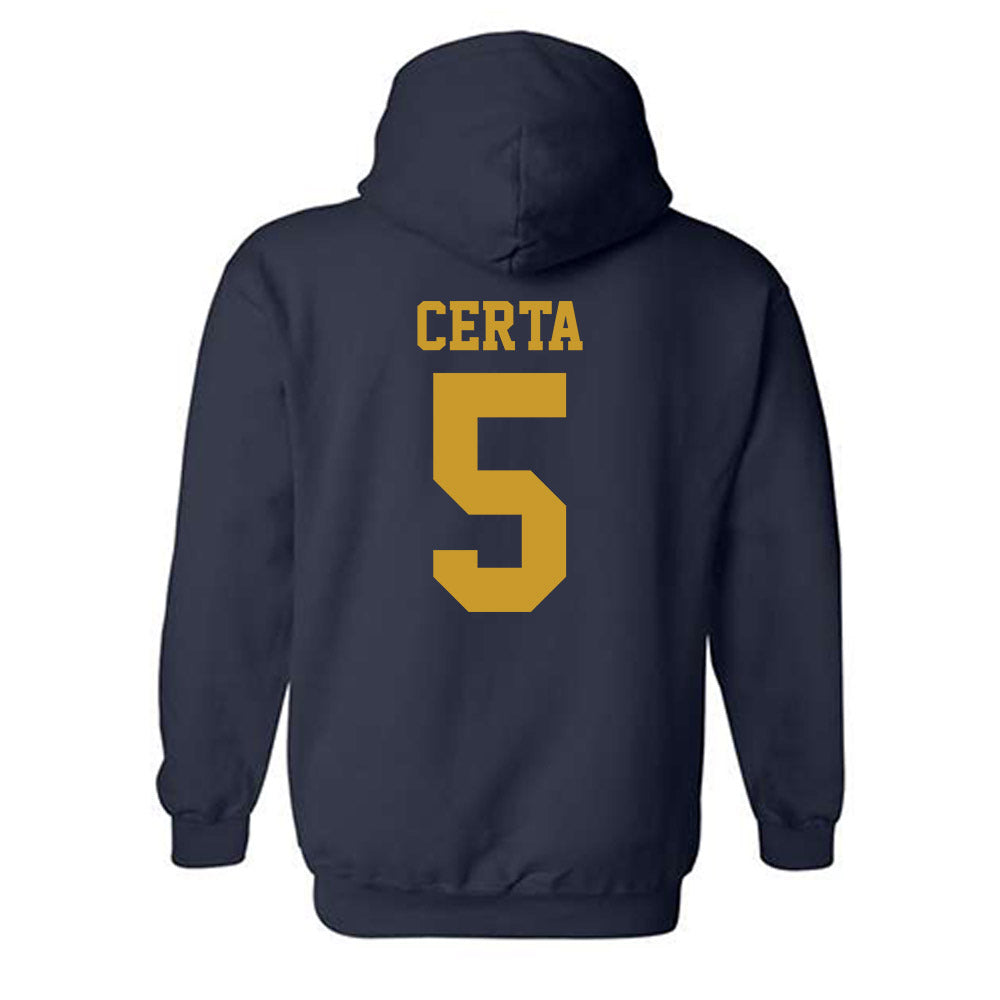 Notre Dame - NCAA Men's Basketball : Cole Certa - Sports Shersey Hooded Sweatshirt-1