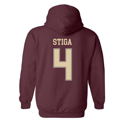 Boston College - NCAA Men's Ice Hockey : Teddy Stiga - Sports Shersey Hooded Sweatshirt