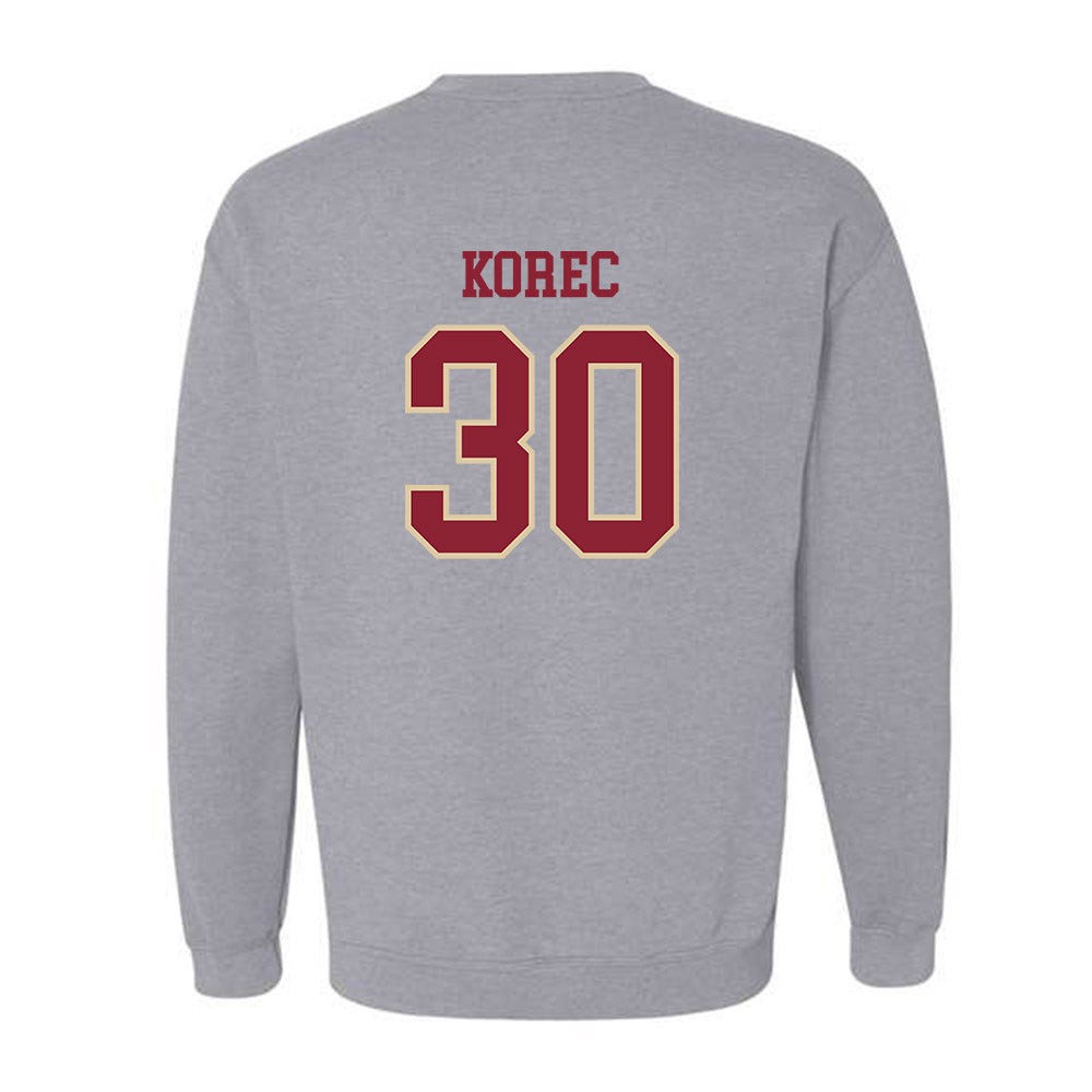 Boston College - NCAA Men's Ice Hockey : J�n Korec - Sports Shersey Crewneck Sweatshirt