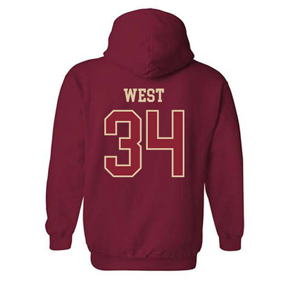 Boston College - NCAA Baseball : John West - Hooded Sweatshirt Sports Shersey