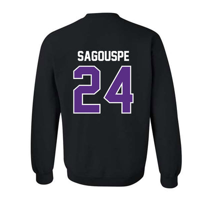 TCU - NCAA Baseball : Tanner Sagouspe - Sports Shersey Crewneck Sweatshirt-1