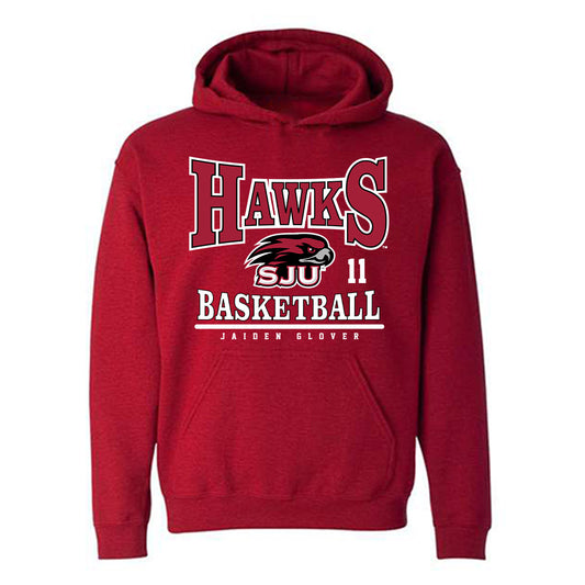 St. Joe's - NCAA Men's Basketball : Jaiden Glover - Classic Fashion Shersey Hooded Sweatshirt-0
