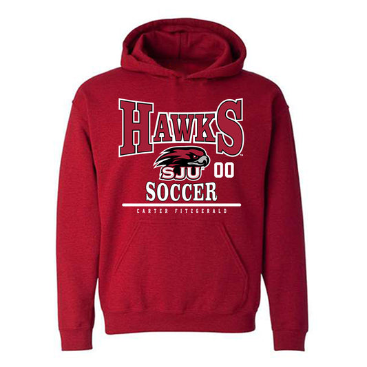 St. Joe's - NCAA Men's Soccer : Carter Fitzgerald - Classic Fashion Shersey Hooded Sweatshirt-0