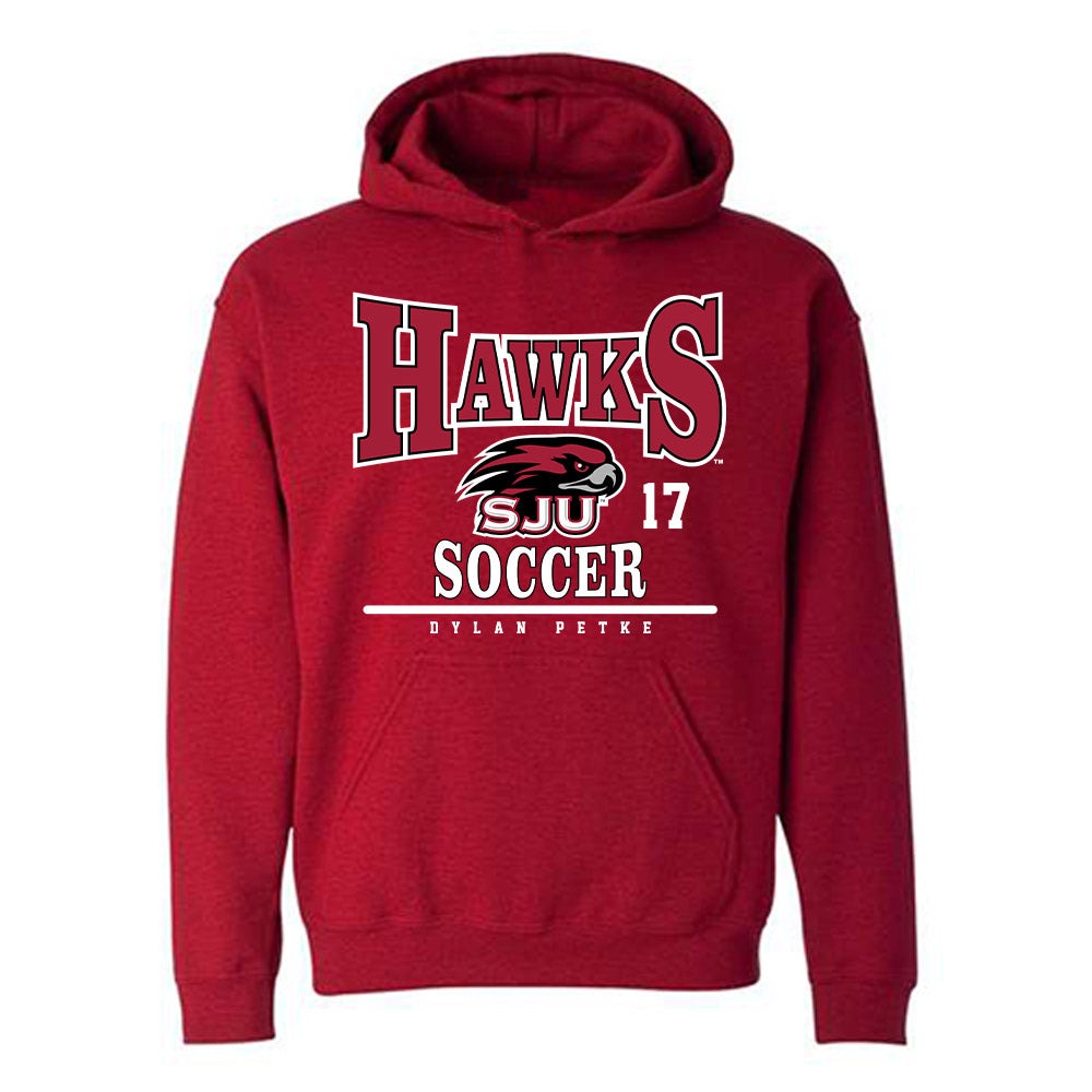 St. Joe's - NCAA Men's Soccer : Dylan Petke - Classic Fashion Shersey Hooded Sweatshirt