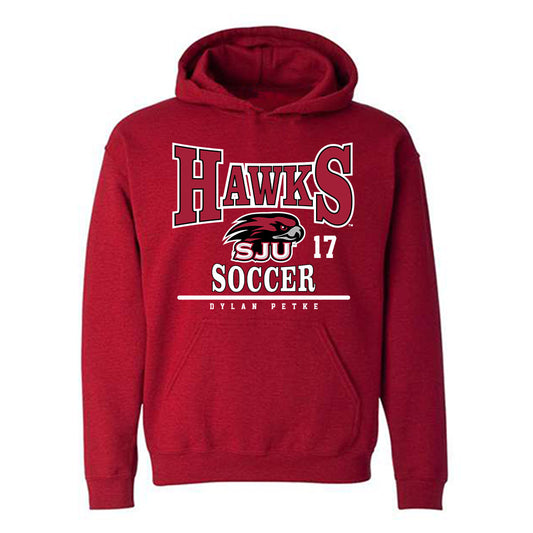 St. Joe's - NCAA Men's Soccer : Dylan Petke - Classic Fashion Shersey Hooded Sweatshirt