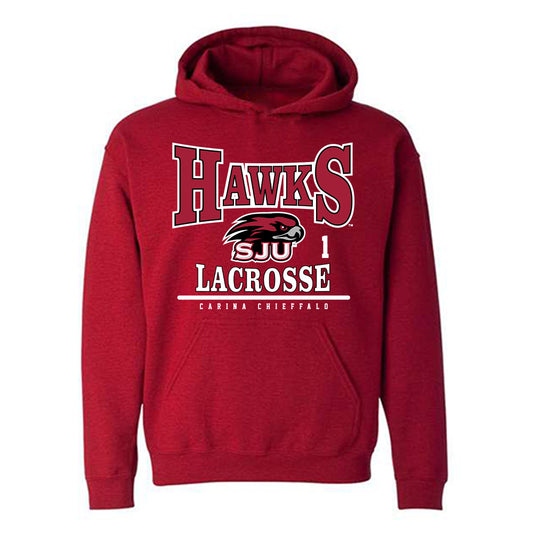 St. Joe's - NCAA Women's Lacrosse : Carina Chieffalo - Classic Fashion Shersey Hooded Sweatshirt-0