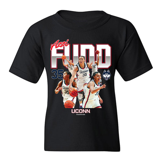 UConn - NCAA Women's Basketball : Azzi Fudd - Official 2023 - 2024 Post Season Youth T-Shirt-0