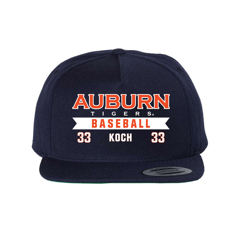 Auburn - NCAA Baseball : Mason Koch - Snapback Hat-0