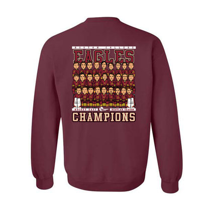 Boston College - NCAA Men's Ice Hockey : All Athletes - Crewneck Sweatshirt Team Caricature