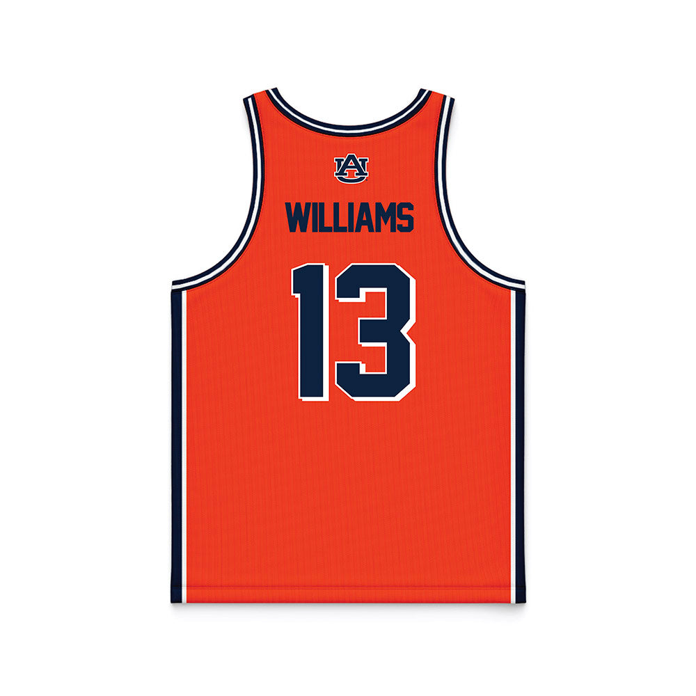 Auburn - NCAA Men's Basketball : CJ Williams - Orange Basketball Jersey-1
