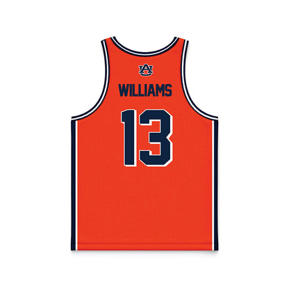 Auburn - NCAA Men's Basketball : CJ Williams - Orange Basketball Jersey-1