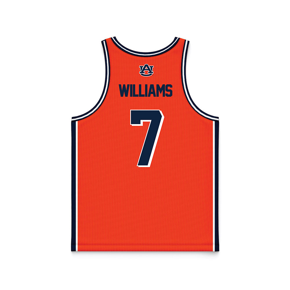 Auburn - NCAA Men's Basketball : CJ Williams - Orange Basketball Jersey-1