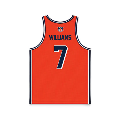 Auburn - NCAA Men's Basketball : CJ Williams - Orange Basketball Jersey-1