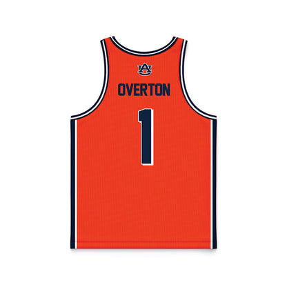 Auburn - NCAA Men's Basketball : Kevin Overton - Orange Basketball Jersey-1