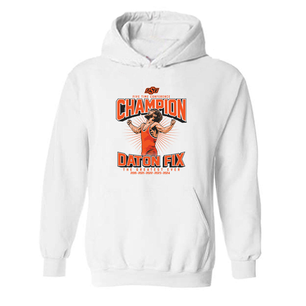 Oklahoma State - NCAA Wrestling : Daton Fix - Hooded Sweatshirt Individual Caricature