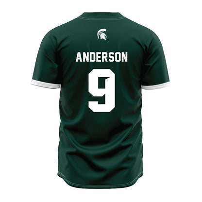 Michigan State - NCAA Baseball : Jacob Anderson - Green Jersey