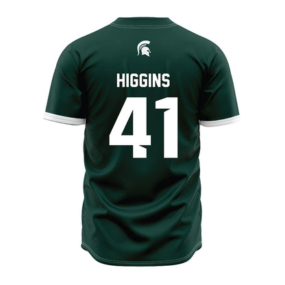 Michigan State - NCAA Baseball : Nolan Higgins - Green Jersey