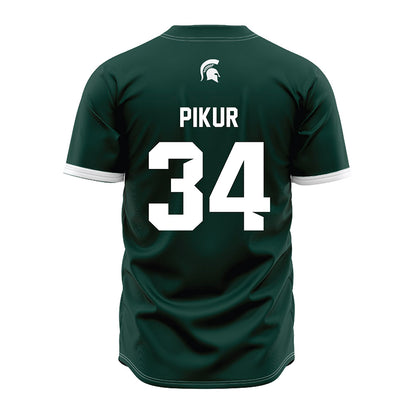 Michigan State - NCAA Baseball : Logan Pikur - Green Jersey