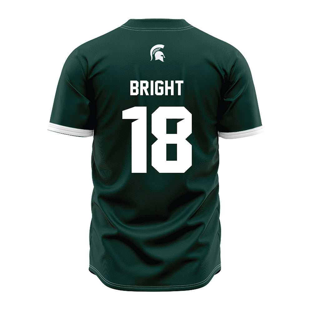 Michigan State - NCAA Baseball : Noah Bright - Green Jersey