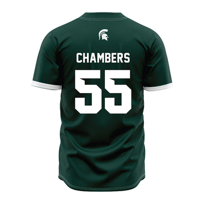 Michigan State - NCAA Baseball : Brady Chambers - Green Jersey