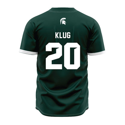 Michigan State - NCAA Baseball : Josh Klug - Green Jersey-1