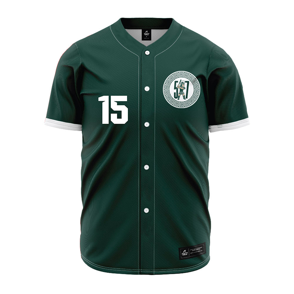 Michigan State - NCAA Baseball : Gannon Grundman - Green Jersey-0
