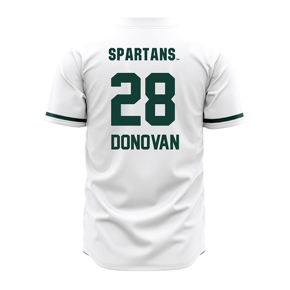 Michigan State - NCAA Baseball : Aidan Donovan - White Jersey-1