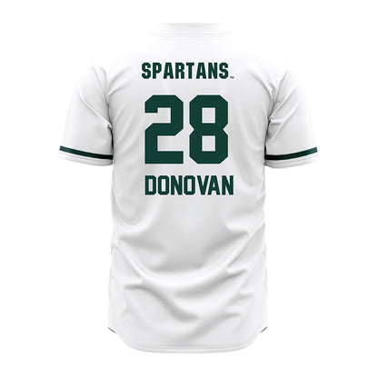 Michigan State - NCAA Baseball : Aidan Donovan - White Jersey-1