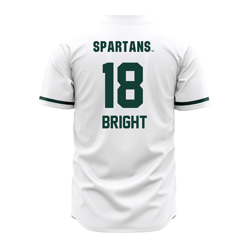 Michigan State - NCAA Baseball : Noah Bright - White Jersey