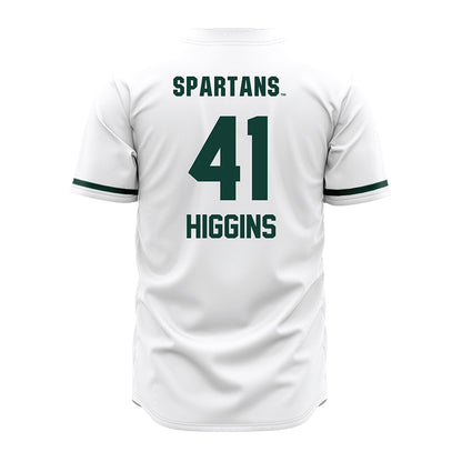 Michigan State - NCAA Baseball : Nolan Higgins - White Jersey