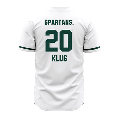 Michigan State - NCAA Baseball : Josh Klug - White Jersey-1