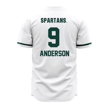 Michigan State - NCAA Baseball : Jacob Anderson - White Jersey