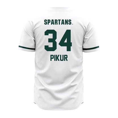 Michigan State - NCAA Baseball : Logan Pikur - White Jersey