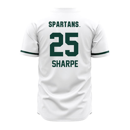 Michigan State - NCAA Baseball : Reggie Sharpe - White Jersey