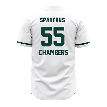 Michigan State - NCAA Baseball : Brady Chambers - White Jersey