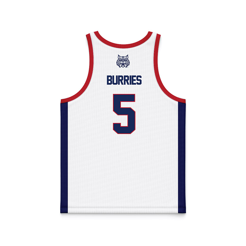 Arizona - NCAA Men's Basketball : Brayden Burries - White Basketball Jersey-1